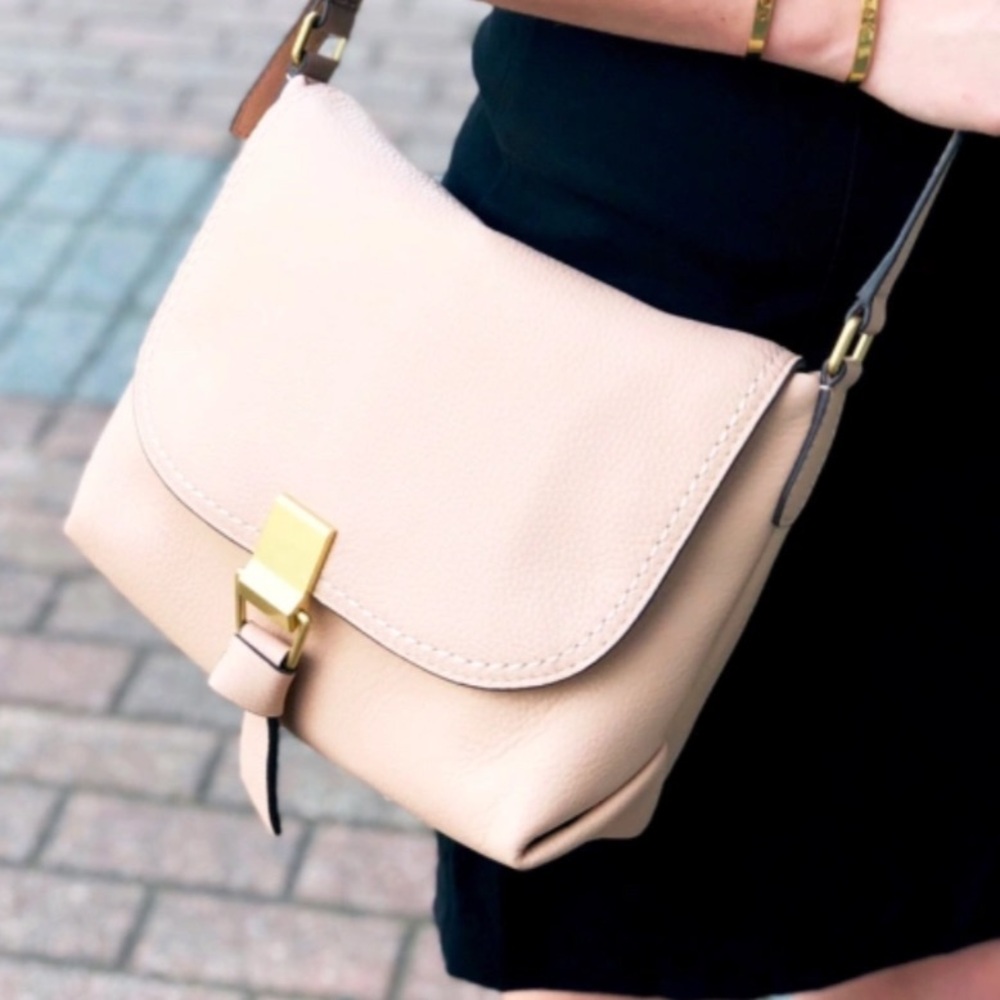 Vera Bradley Leather Carson Crossbody Purse Pink Sand